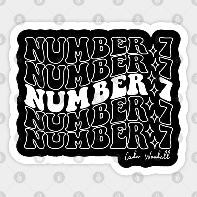 Caden Woodall number 7 funny gift Sticker by Vixel Art